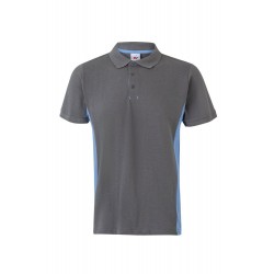 Polo de manga corta bicolor Gris/celeste, ref. 105504_08/05, Velilla