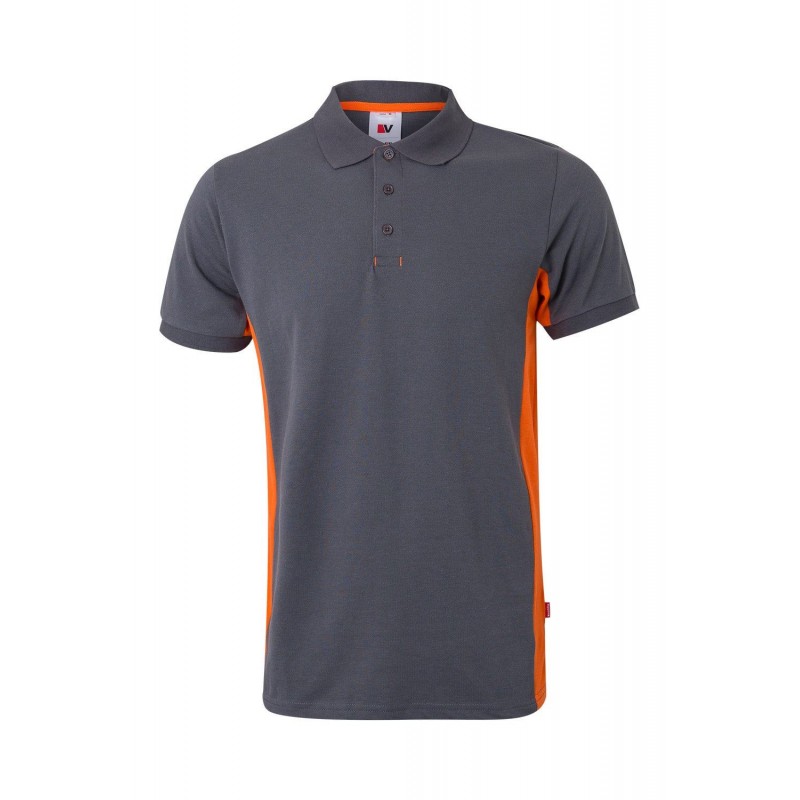 Polo de manga corta bicolor Gris/naranja, ref. 105504_08/16, Velilla