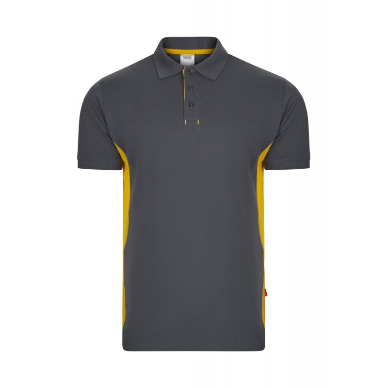 Polo de manga corta bicolor Gris/amarillo, ref. 105504_08/17, Velilla