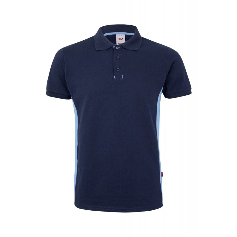 Polo de manga corta bicolor Navy/celeste, ref. 105504_61/05, Velilla
