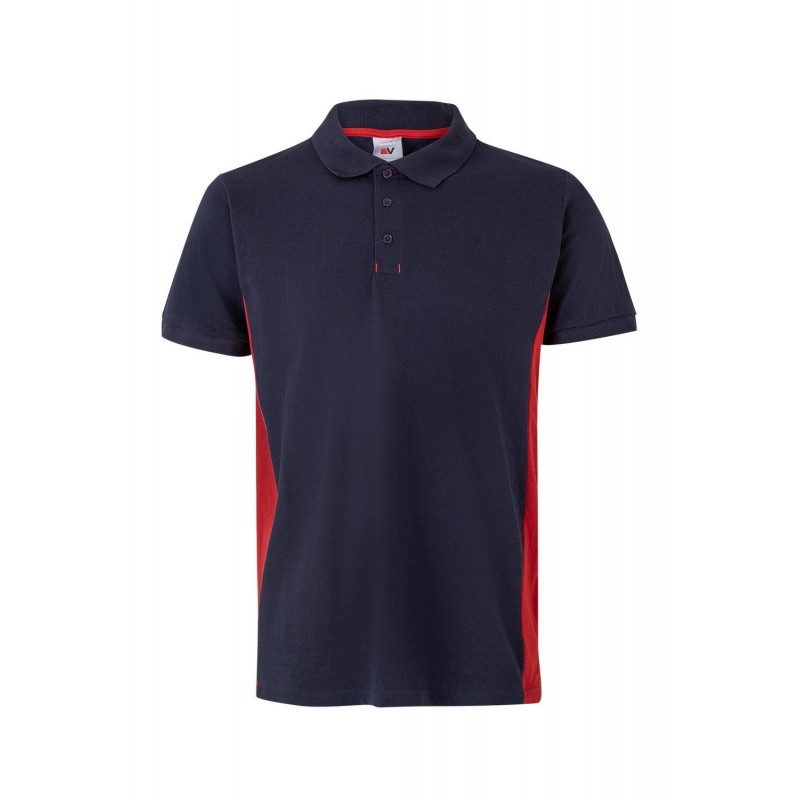 Polo de manga corta bicolor Navy/rojo, ref. 105504_61/12, Velilla