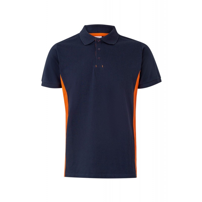 Polo de manga corta bicolor Navy/naranja, ref. 105504_61/16, Velilla