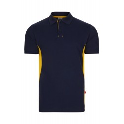 Polo de manga corta bicolor Navy/amarillo, ref. 105504_61/17, Velilla