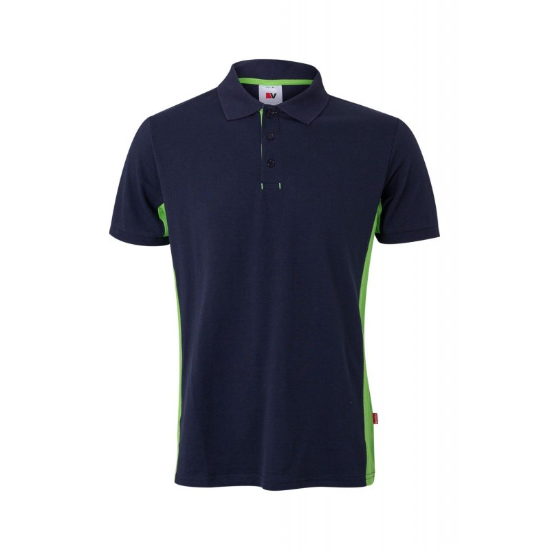 Polo de manga corta bicolor Navy/verde lima, ref. 105504_61/25, Velilla