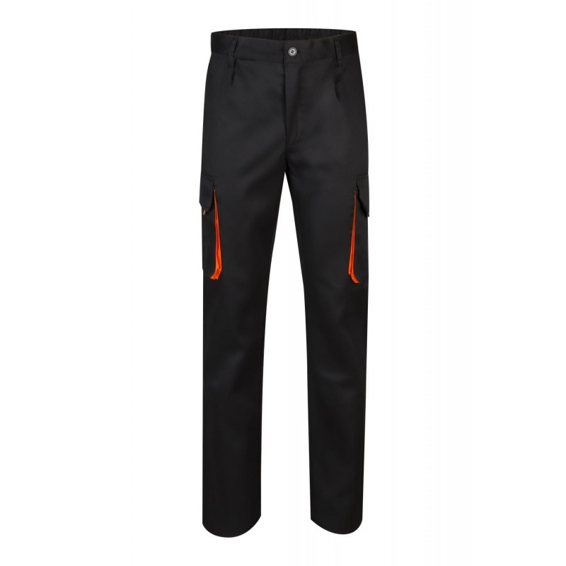 Pantalón de trabajo color Negro/naranja, ref.103004_00/16, Velilla