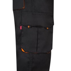 Pantalón de trabajo color Negro/naranja, ref.103004_00/16, Velilla