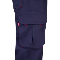 Pantalón de trabajo color Navy/rojo, ref.103004_01/12, Velilla