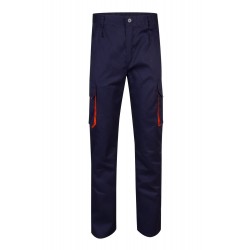 Pantalón de trabajo color Navy/naranja, ref.103004_01/16, Velilla