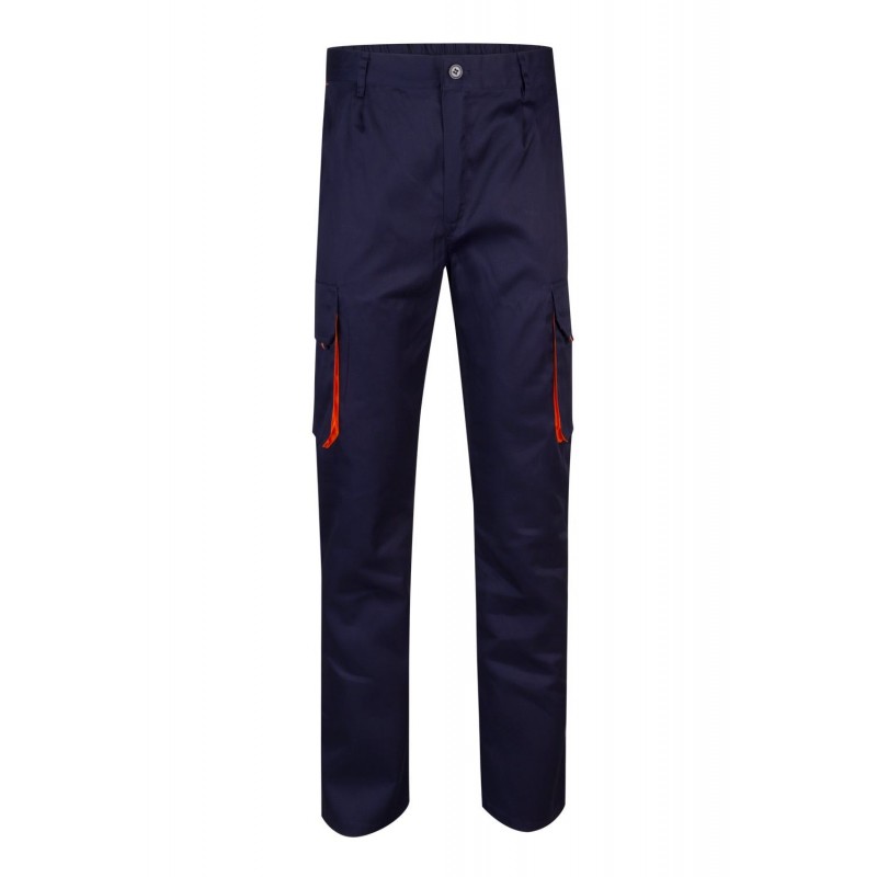 Pantalón de trabajo color Navy/naranja, ref.103004_01/16, Velilla