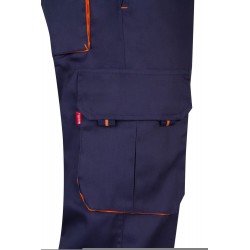 Pantalón de trabajo color Navy/naranja, ref.103004_01/16, Velilla