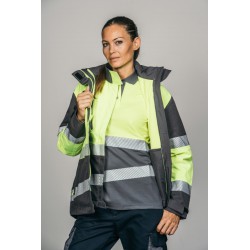 Parka alta visibilidad encastrable MUJER KINGSMANN STARLIGHT, Gris con...