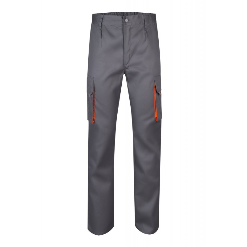 Pantalón de trabajo color Gris/naranja, ref.103004_08/16, Velilla