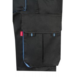 Bermuda de trabajo color Negro/celeste, ref. 103007_00/05, Velilla