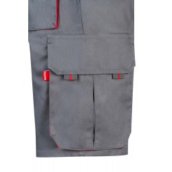 Bermuda de trabajo color Gris/rojo, ref. 103007_08/12, Velilla