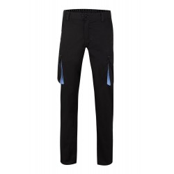 Pantalón de trabajo stretch color Negro/celeste, ref. 103024S_00/05, Velilla