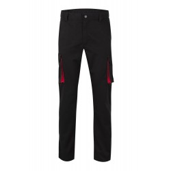 Pantalón de trabajo stretch color Negro/rojo, ref. 103024S_00/12, Velilla