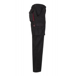 Pantalón de trabajo stretch color Negro/rojo, ref. 103024S_00/12, Velilla