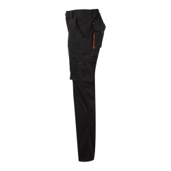 Pantalón de trabajo stretch color Negro/naranja, ref. 103024S_00/16, Velilla