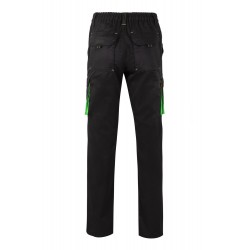 Pantalón de trabajo stretch color Negro/Verde, ref. 103024S_00/25, Velilla