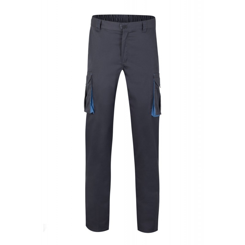 Pantalón de trabajo stretch color Gris/celeste, ref. 103024S_08/05, Velilla
