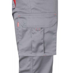 Pantalón de trabajo stretch color Gris/rojo, ref. 103024S_08/12, Velilla