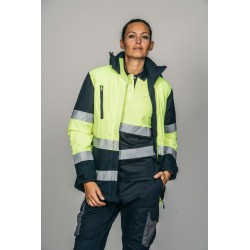 Parka alta visibilidad MUJER KINGSMANN STARLIGHT con guata, Azul Marino con...