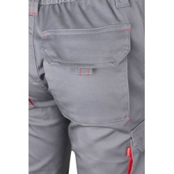 Pantalón de trabajo stretch color Gris/rojo, ref. 103024S_08/12, Velilla