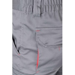 Pantalón de trabajo stretch color Gris/rojo, ref. 103024S_08/12, Velilla