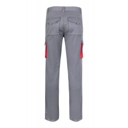 Pantalón de trabajo stretch color Gris/rojo, ref. 103024S_08/12, Velilla