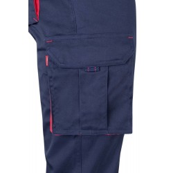 Pantalón de trabajo stretch color Azul marino/rojo, ref. 103024S_61/12, Velilla
