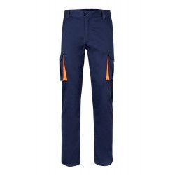 Pantalón de trabajo stretch color Azul marino/naranja, ref. 103024S_61/16, Velilla
