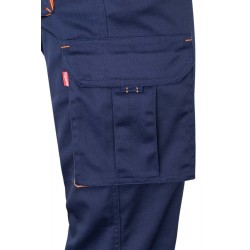 Pantalón de trabajo stretch color Azul marino/naranja, ref. 103024S_61/16, Velilla