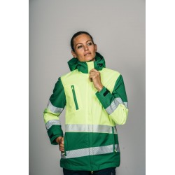 Parka alta visibilidad MUJER KINGSMANN STARLIGHT con guata, Verde con...