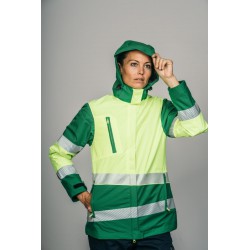 Parka alta visibilidad MUJER KINGSMANN STARLIGHT con guata, Verde con... 5