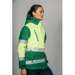 Parka alta visibilidad MUJER KINGSMANN STARLIGHT con guata, Verde con... 8