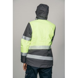 Parka alta visibilidad MUJER KINGSMANN STARLIGHT con guata, Gris con Amarillo... 2