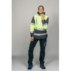 Parka alta visibilidad MUJER KINGSMANN STARLIGHT con guata, Gris con Amarillo... 3