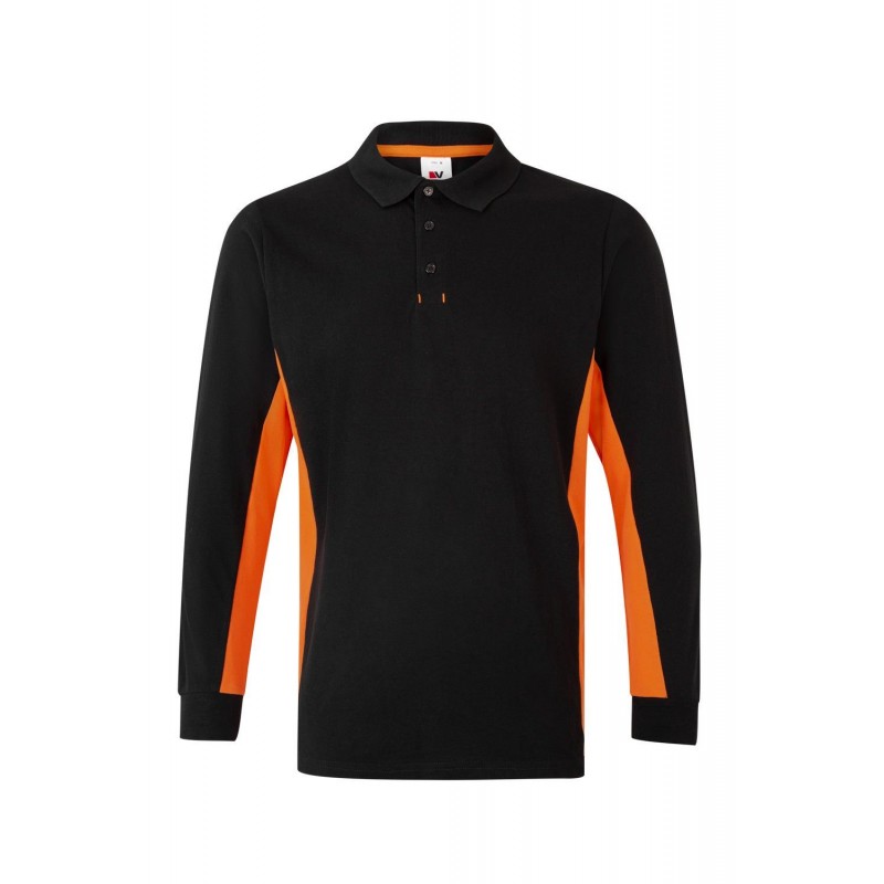 Polo de trabajo color Negro/naranja, ref. 105514_00/16, Velilla