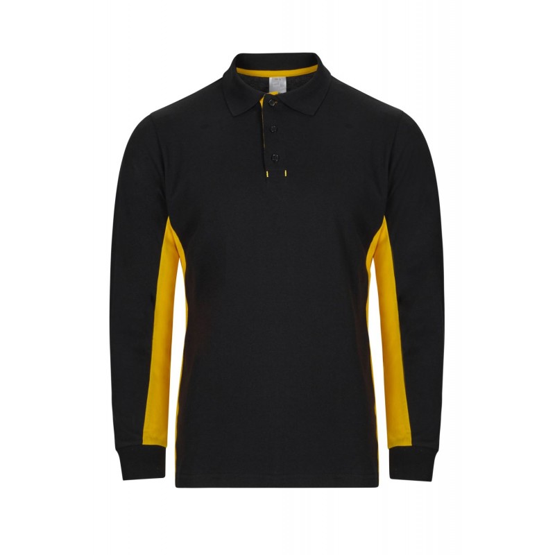 Polo de trabajo color Negro/Amarillo, ref. 105514_00/17, Velilla