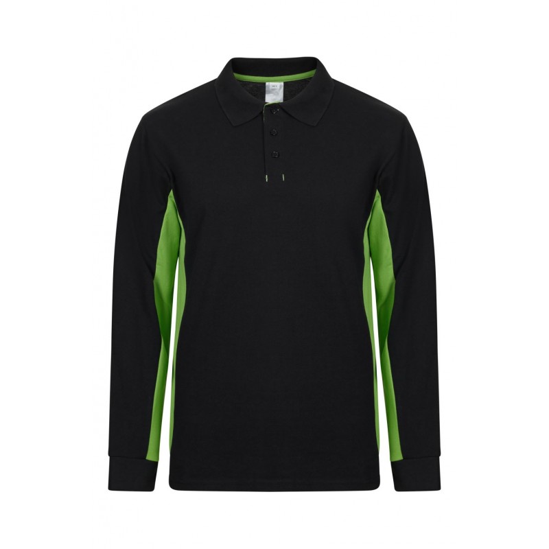 Polo de trabajo color Negro/Verde, ref. 105514_00/25, Velilla