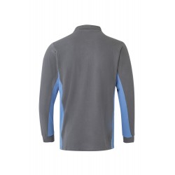 Polo de trabajo color Gris/celeste, ref. 105514_08/05, Velilla