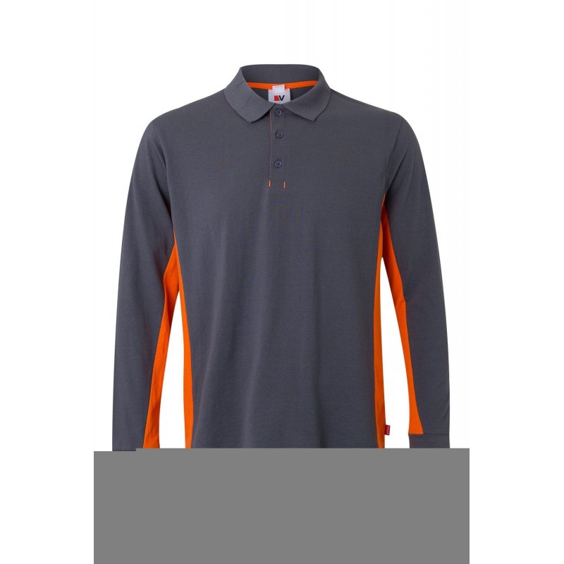Polo de trabajo color Gris/Naranja, ref. 105514_08/16, Velilla