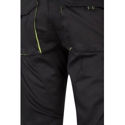 Pantalón de trabajo stretch, refuerzo trasero, color Amarillo flúor/negro, ref. 103008S_00/20, Velilla