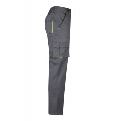 Pantalón de trabajo stretch, refuerzo trasero, color Amarillo flúor/gris, ref. 103008S_08/20, Velilla