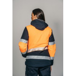 Parka alta visibilidad MUJER KINGSMANN STARLIGHT con guata, Azul Marino con... 2