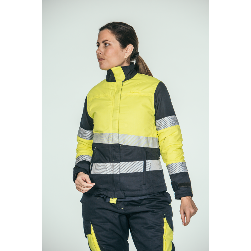 Cazadora alta visibilidad MUJER KINGSMANN STARLIGHT, Azul Marino con Amarillo...