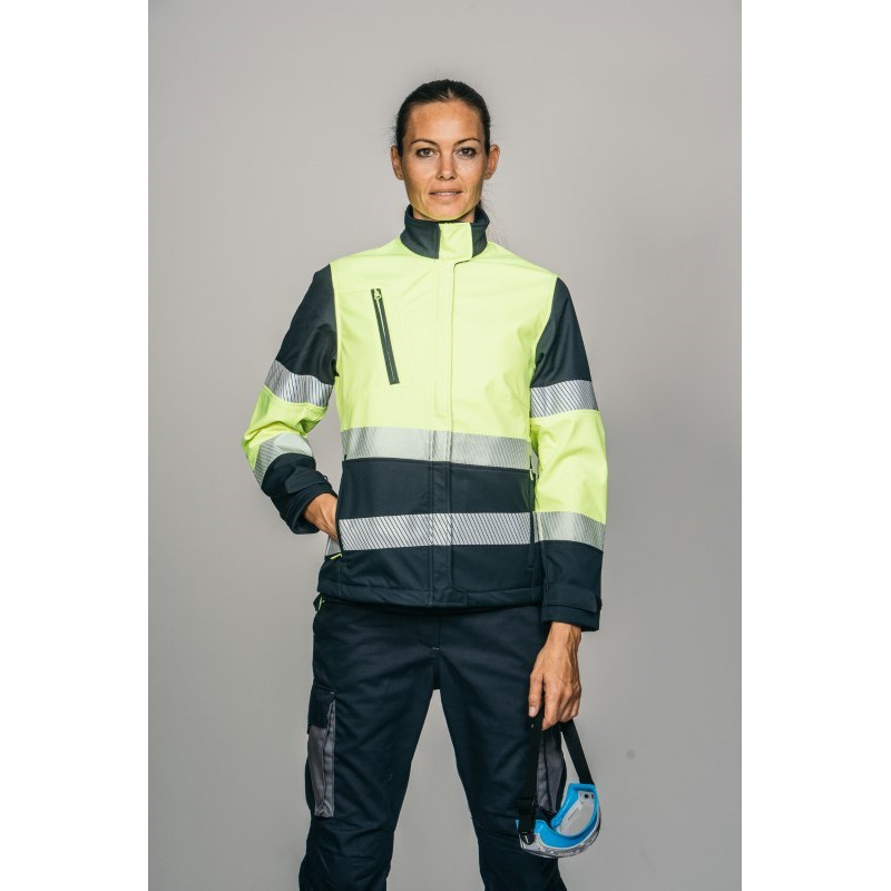 Polar Softshell alta visibilidad MUJER KINGSMANN STARLIGHT, Azul Marino con...