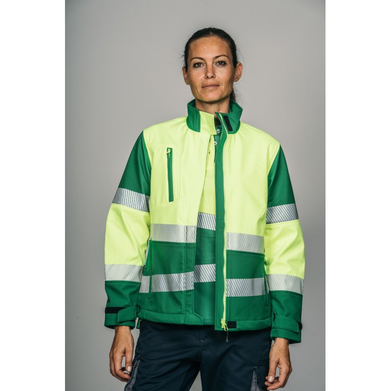 Polar Softshell alta visibilidad MUJER KINGSMANN STARLIGHT, Verde con...