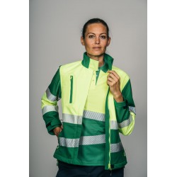 Polar Softshell alta visibilidad MUJER KINGSMANN STARLIGHT, Verde con... 2