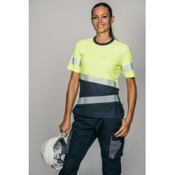 Camiseta alta visibilidad MUJER KINGSMANN STARLIGHT manga corta, Azul Marino...